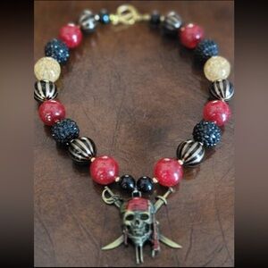 NEW- Chunky Bubblegum Bead Pirate Necklace
